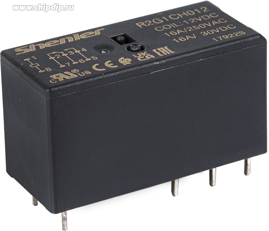 R2G1CH012, Реле миниатюрное 1пер. 12VDC, 16A/250VAC